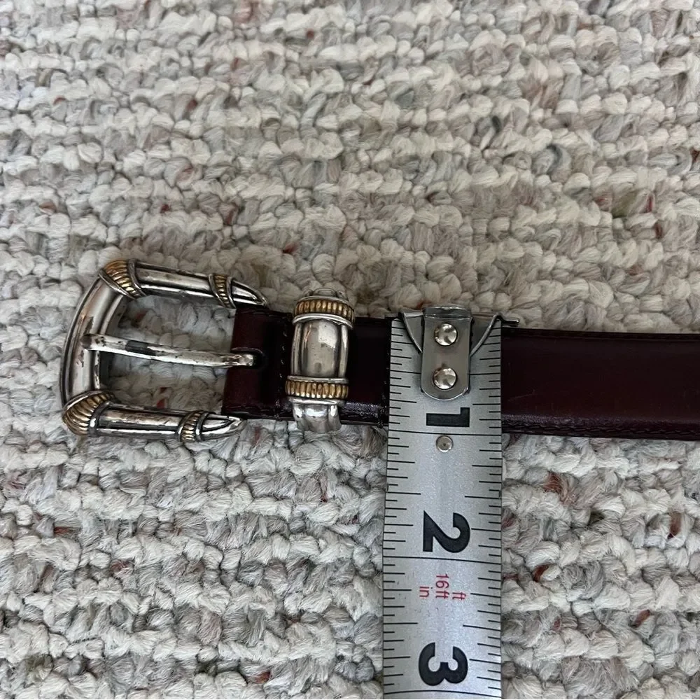 Vintage Fossil Brown Leather Belt With Ornate Buckle